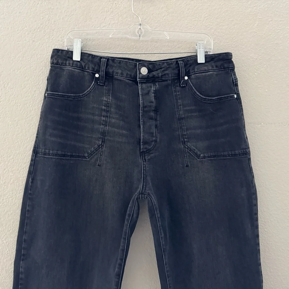 Paige Alexis Barrel Jeans 31 Viper Black Denim Minimalist Chic Classic Designer